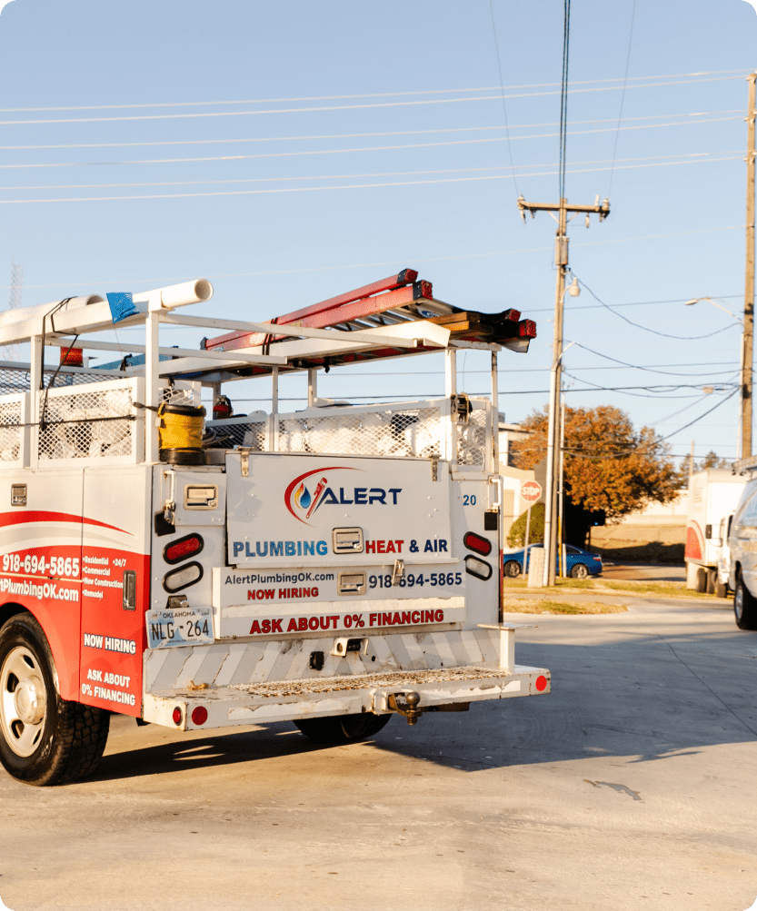 Alert Plumbing Heat & Air Services Truck